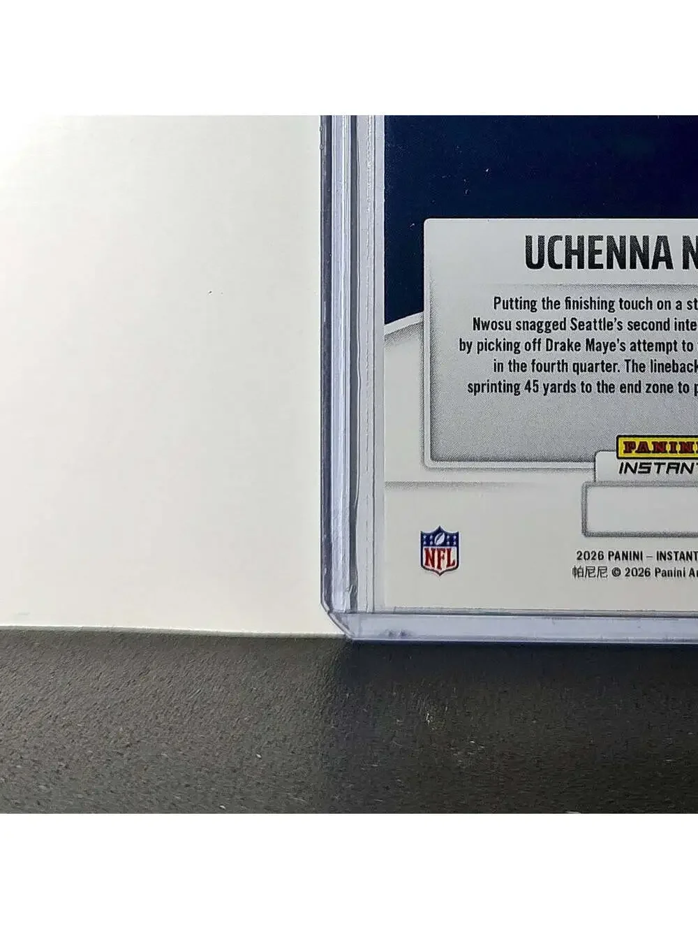Uchenna Nwosu 2026 Panini NFL Super Bowl LIX Champions #34 Card Seattle Seahawks